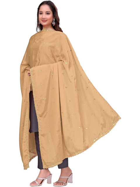 Kemza Ethnic Motifs Embroidered Dupatta with Sequinned