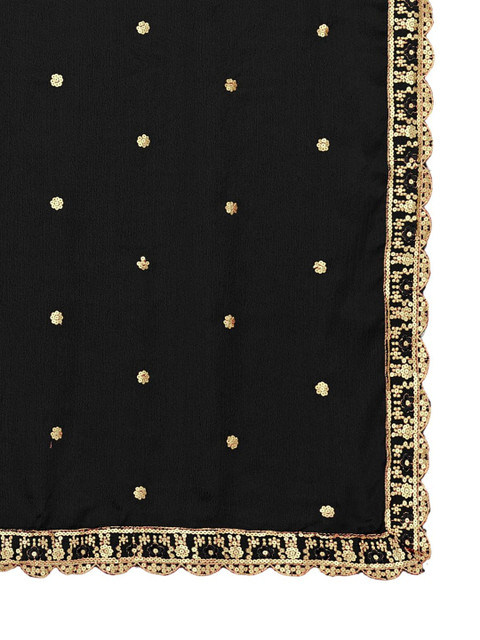 Kemza Ethnic Motifs Embroidered Dupatta with Sequinned - Image 4