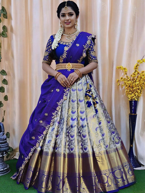 SWAMI STUDIO Embroidered Semi-Stitched Lehenga & Blouse With Dupatta