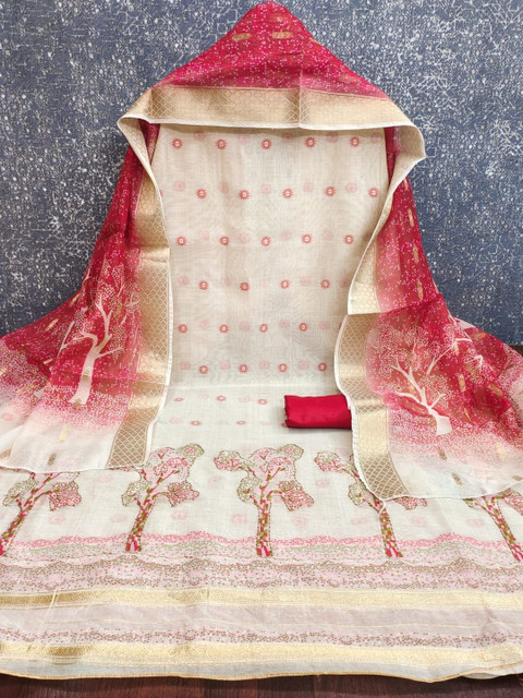 HMP Fashion Embroidered Pure Cotton Unstitched Dress Material - Image 3