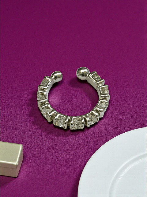 AccessHer Gold-Plated Artificial Stones and Beads Stud Nosepin