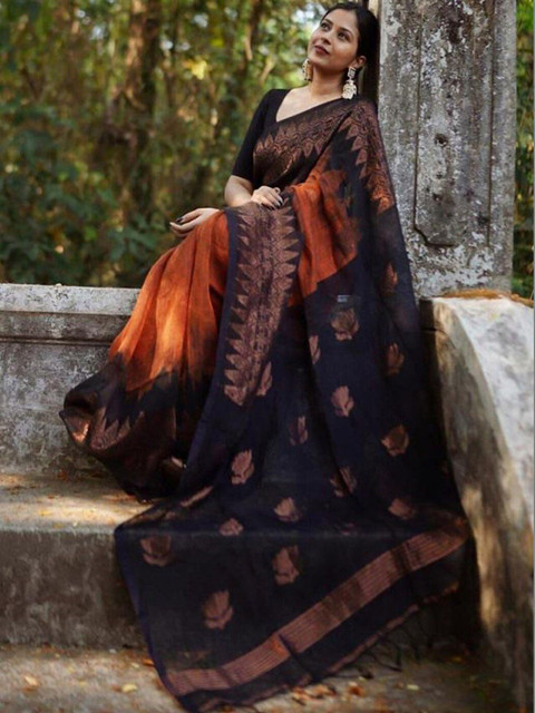 SANISA Woven Design Zari Handloom Saree - Image 2