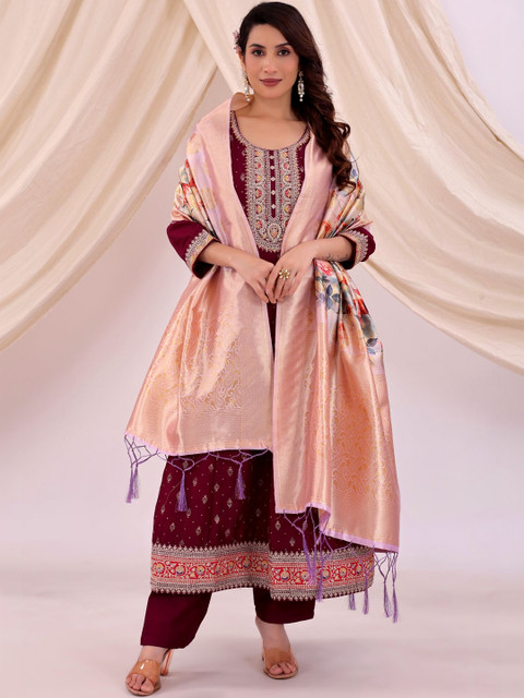YUGAVEERAA Ethnic Motifs Woven Design Dupatta - Image 5