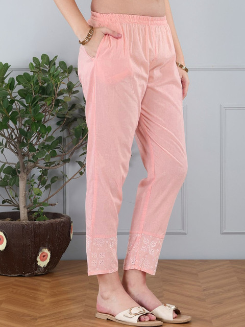 Anouk Cotton Fabric Printex Round Neck Peach Co-ord Set - Image 4