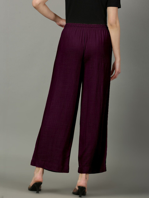 Sadda Fashion Wine Comfy Slub Palazzo - Image 5