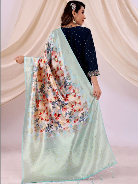YUGAVEERAA Ethnic Motifs Woven Design Dupatta - Image 3