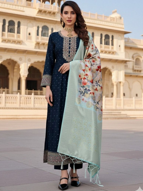 YUGAVEERAA Ethnic Motifs Woven Design Dupatta