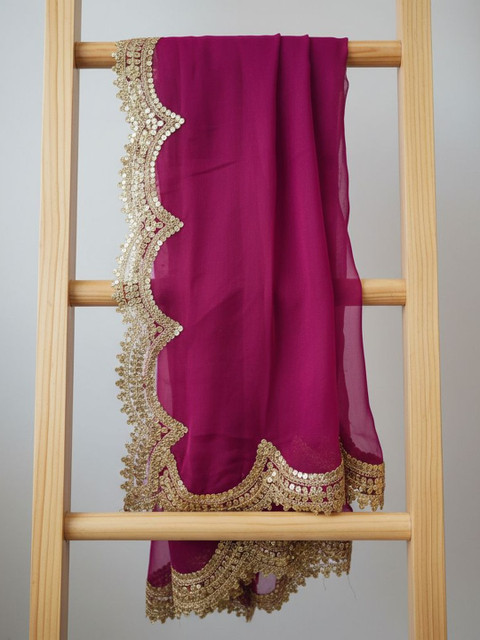 Kaizen TEXO FAB Dyed Organza Dupatta with Sequinned - Image 3