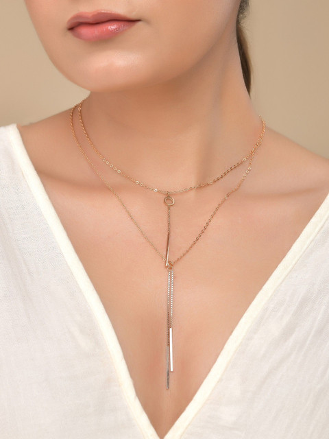 VOJ Brass Gold-Plated Layered Necklace - Image 2