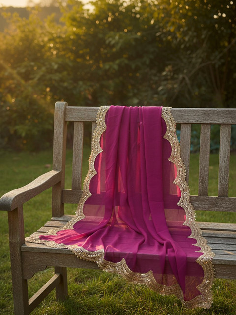 Kaizen TEXO FAB Dyed Organza Dupatta with Sequinned - Image 2