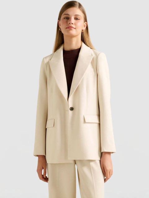 Forever New Notched Lapel Single-Breasted Tailored Fit Formal Blazers