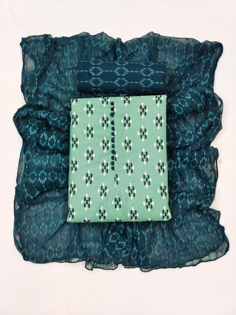 HERE&NOW Printed Pure Cotton Unstitched Dress Material - Image 3