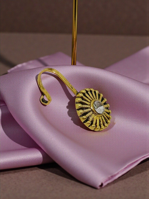 AccessHer Gold-Plated Artificial Stones and Beads Stud Nosepin - Image 6