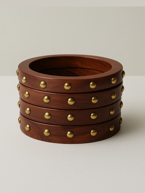 UnfoldSelf Set Of 4 Wooden Bangles