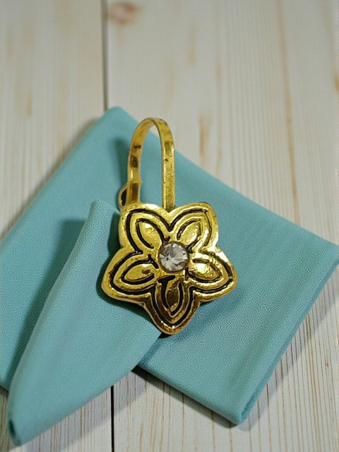 AccessHer Gold-Plated Artificial Stones and Beads Stud Nosepin