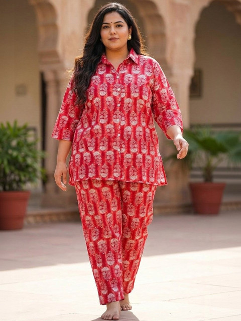 Swasti Plus Size Poly Crepe Floral Print Co-ord Set