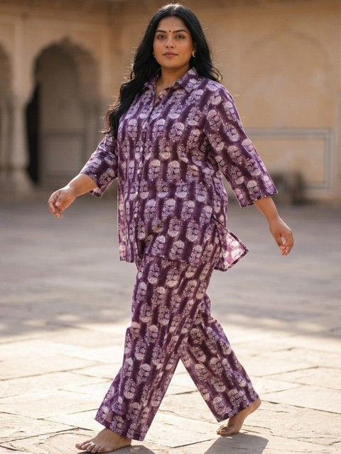 KALINI Plus Size Poly Crepe Floral Print Co-ord Set - Image 3