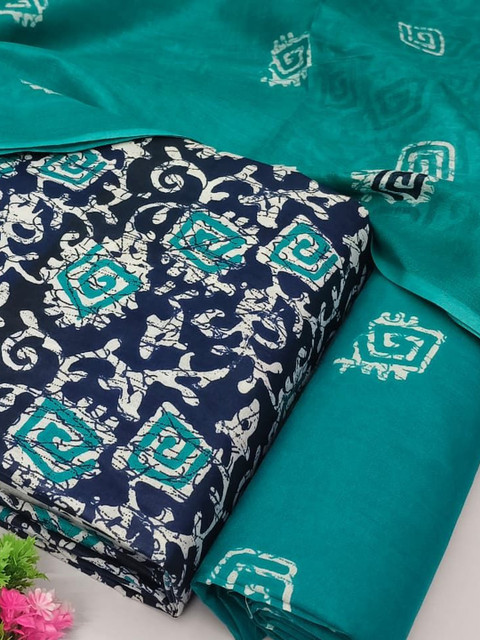 Keshar Printed Pure Cotton Unstitched Dress Material - Image 4