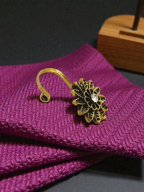 AccessHer Gold-Plated Artificial Stones and Beads Stud Nosepin - Image 6