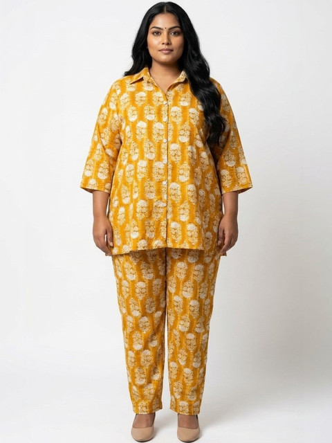 Swasti Plus Size Poly Crepe Floral Print Co-ord Set