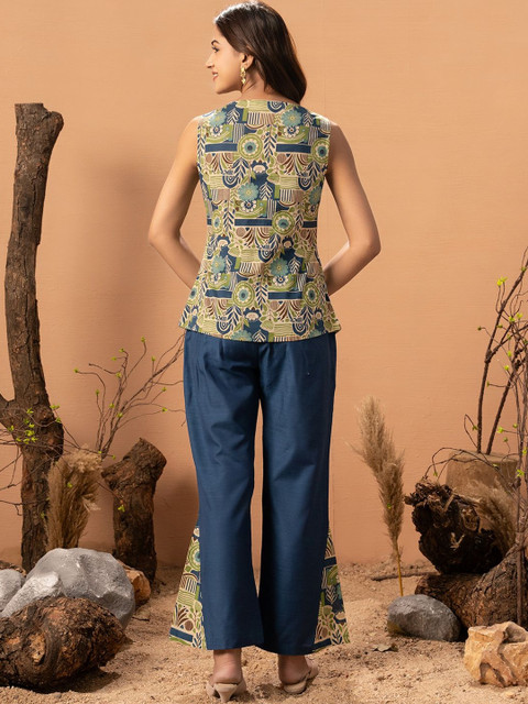 WEAVLLITE Blue Cotton Printed Co-ord Set - Image 7