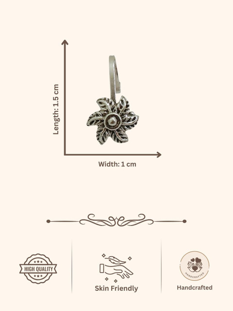 AccessHer Silver-Plated Artificial Stones and Beads Stud Nosepin - Image 7