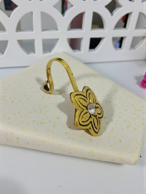 AccessHer Gold-Plated Artificial Stones and Beads Stud Nosepin - Image 6