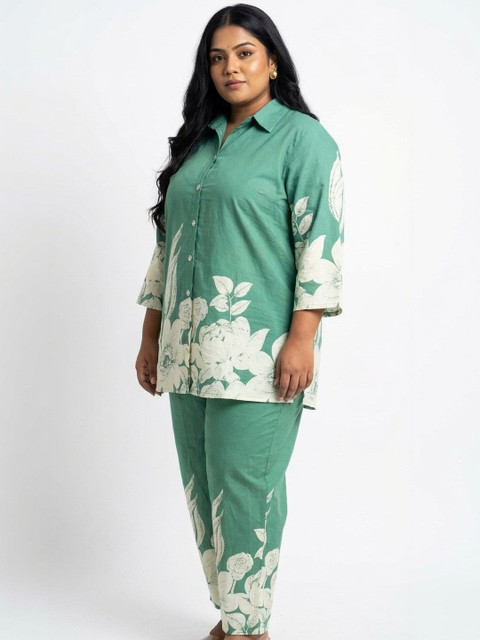 KALINI Plus Size Cotton Floral Print Co-ord Set - Image 2