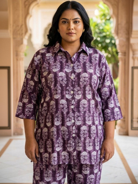 KALINI Plus Size Poly Crepe Floral Print Co-ord Set - Image 6