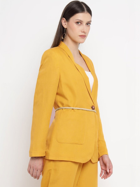 DIANA GALLESI Shawl Collar Neck Relaxed-Fit Single Breasted Blazer