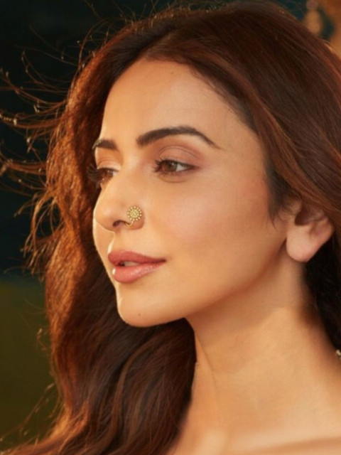 AccessHer Gold-Plated Artificial Stones and Beads Stud Nosepin - Image 3