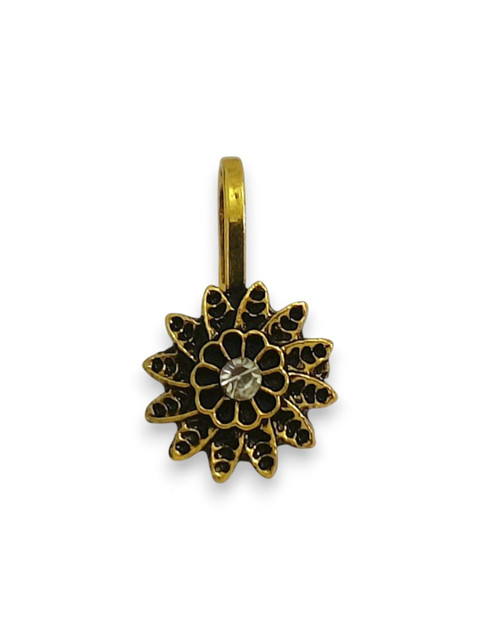 AccessHer Gold-Plated Artificial Stones and Beads Stud Nosepin - Image 5