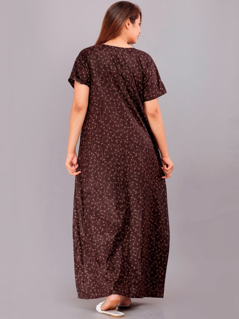 PINK CITY MART Printed Maxi Nightdress - Image 2
