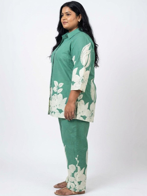 KALINI Plus Size Cotton Floral Print Co-ord Set - Image 6