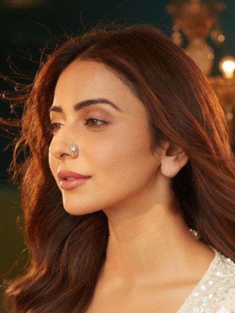 AccessHer Silver-Plated Artificial Stones and Beads Stud Nosepin - Image 3