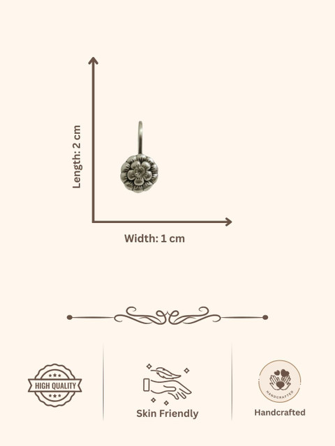 AccessHer Silver-Plated Artificial Stones and Beads Stud Nosepin - Image 7