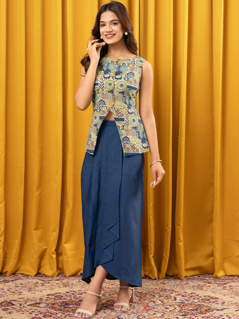 WEAVLLITE Blue Cotton Printed Co-ord Set - Image 7