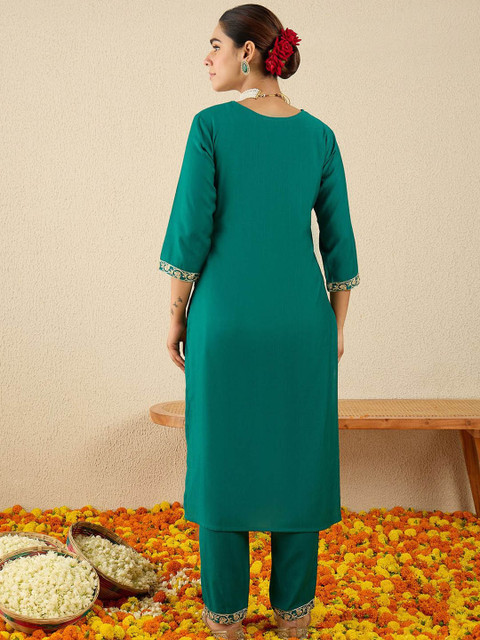 Indo Era Embroidered Top With Trouser Co-Ords - Image 4