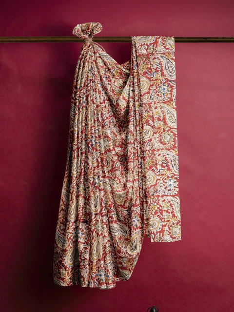 The Weaave Traveller Kalamkari Printed Pure Cotton Unstitched Kurta Fabric