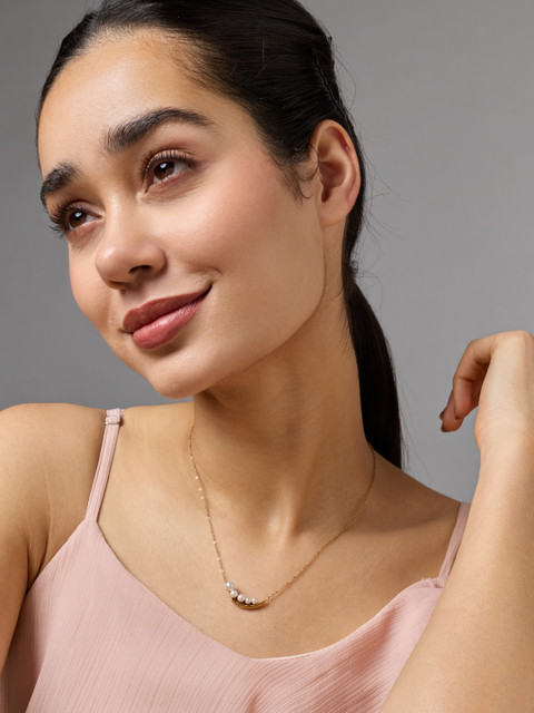 Kushal's Fashion Jewellery Gold-Plated Pearls Beaded Minimal Chain