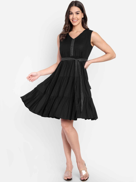 Meeranshi Linen A-Line Dress