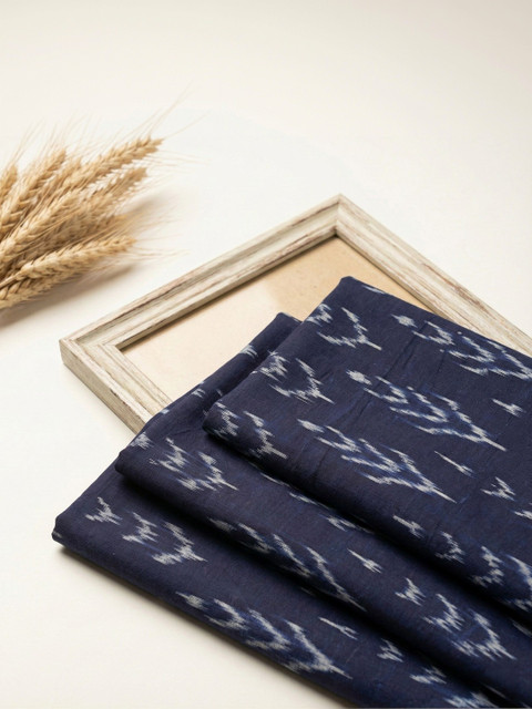 The Weaave Traveller Ikat Printed Pure Cotton Unstitched Kurta Fabric