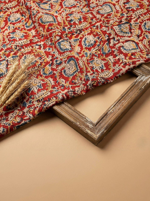 The Weaave Traveller Kalamkari Printed Pure Cotton Unstitched Kurta Fabric