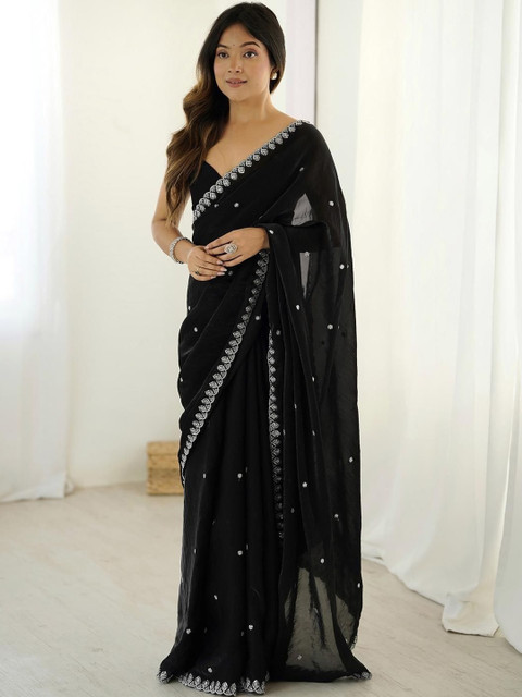 Zili Embellished Embroidered Art Silk Saree