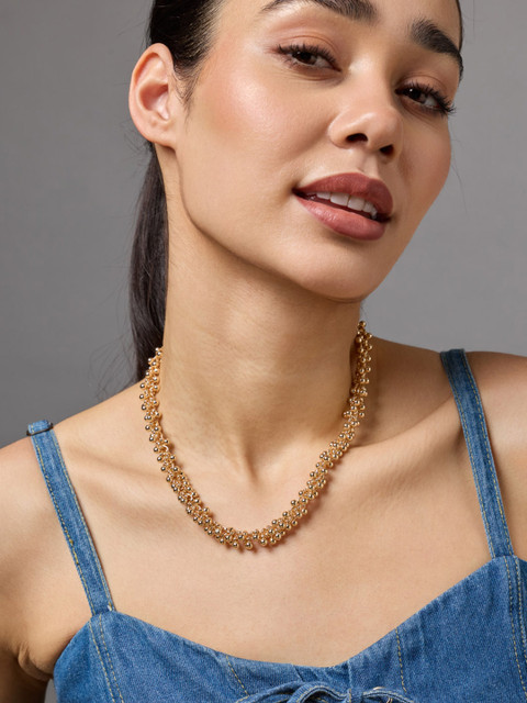 Kushal's Fashion Jewellery Gold-Plated Beaded Necklace