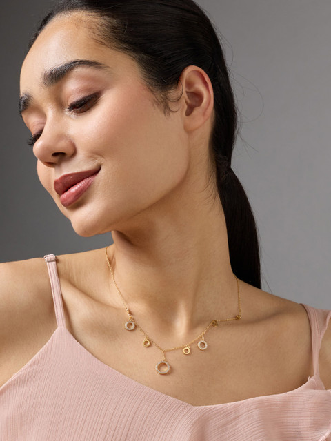 Kushal's Fashion Jewellery Gold-Plated Zircon Studded Necklace