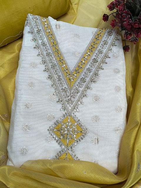 PALSANA Embroidered Pure Cotton Unstitched Dress Material