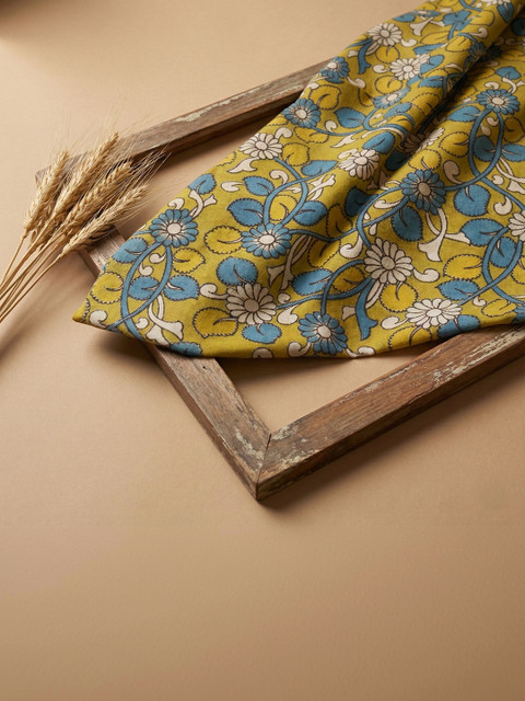 The Weaave Traveller Kalamkari Printed Pure Cotton Unstitched Kurta Fabric