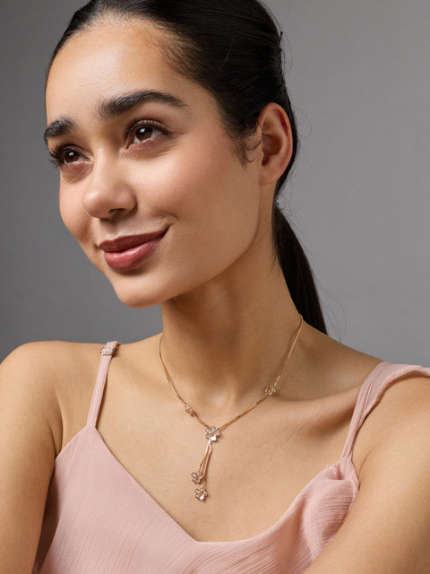 Kushal's Fashion Jewellery Gold-Plated Zircon Studded Necklace