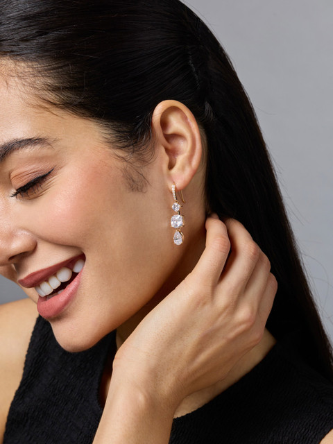 Kushal's Fashion Jewellery Gold-Plated Drop Earrings